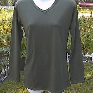 Army Green Long Sleeve Tee Shirt Size: 6 (S)